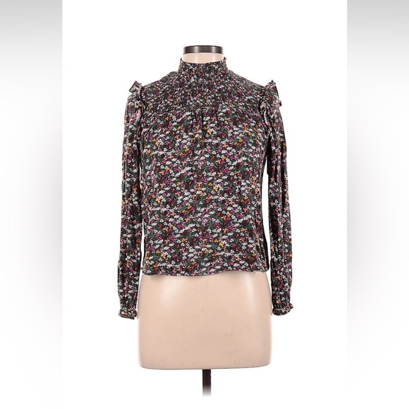 Women’s mock neck long sleeve floral top size medium - Picture 1 of 3